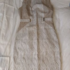 Tan & White Safari / Plant Calvin Klein Dress